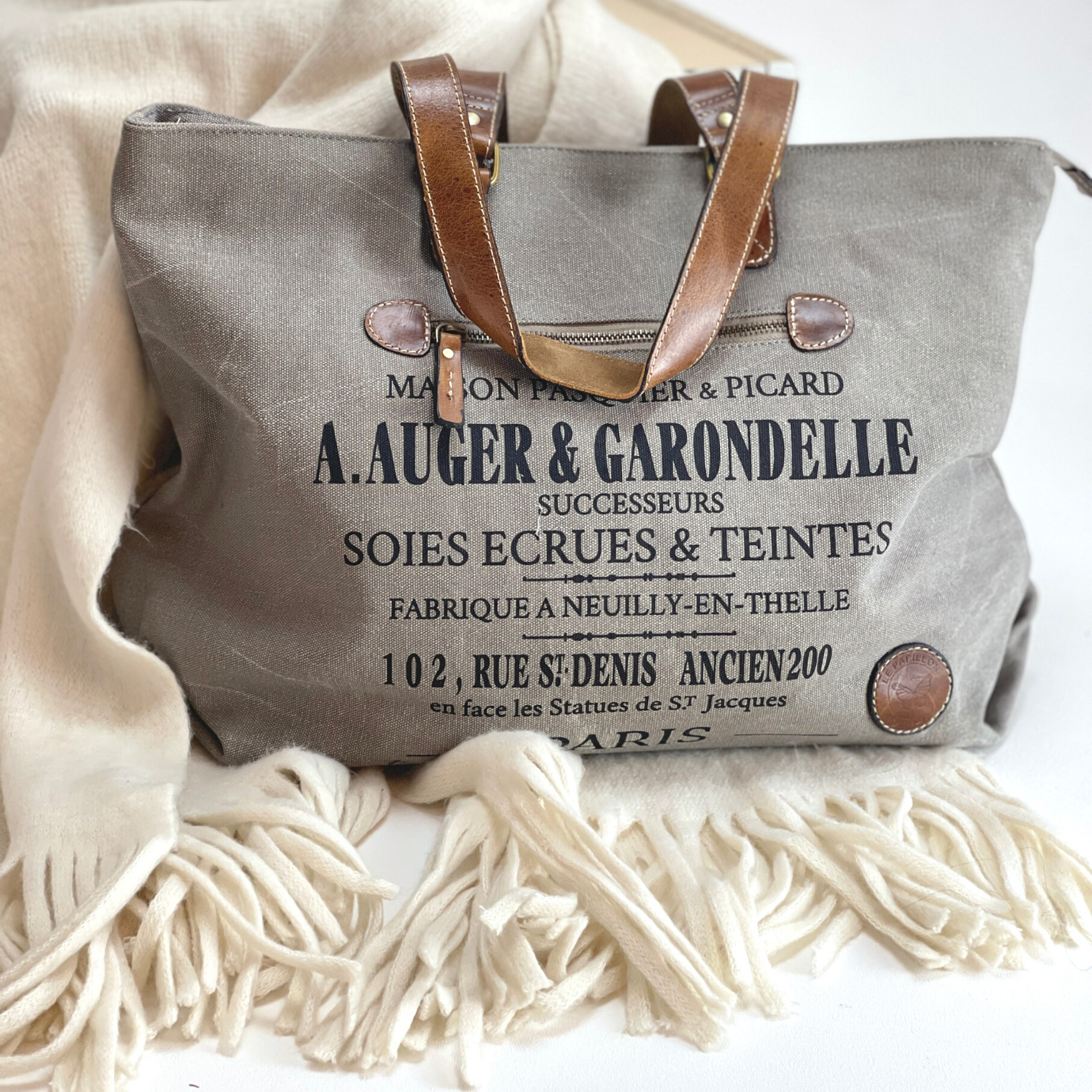 Auger Grey Tote Bag
