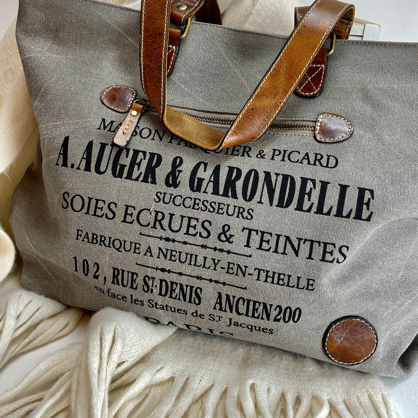 Auger Grey Tote Bag