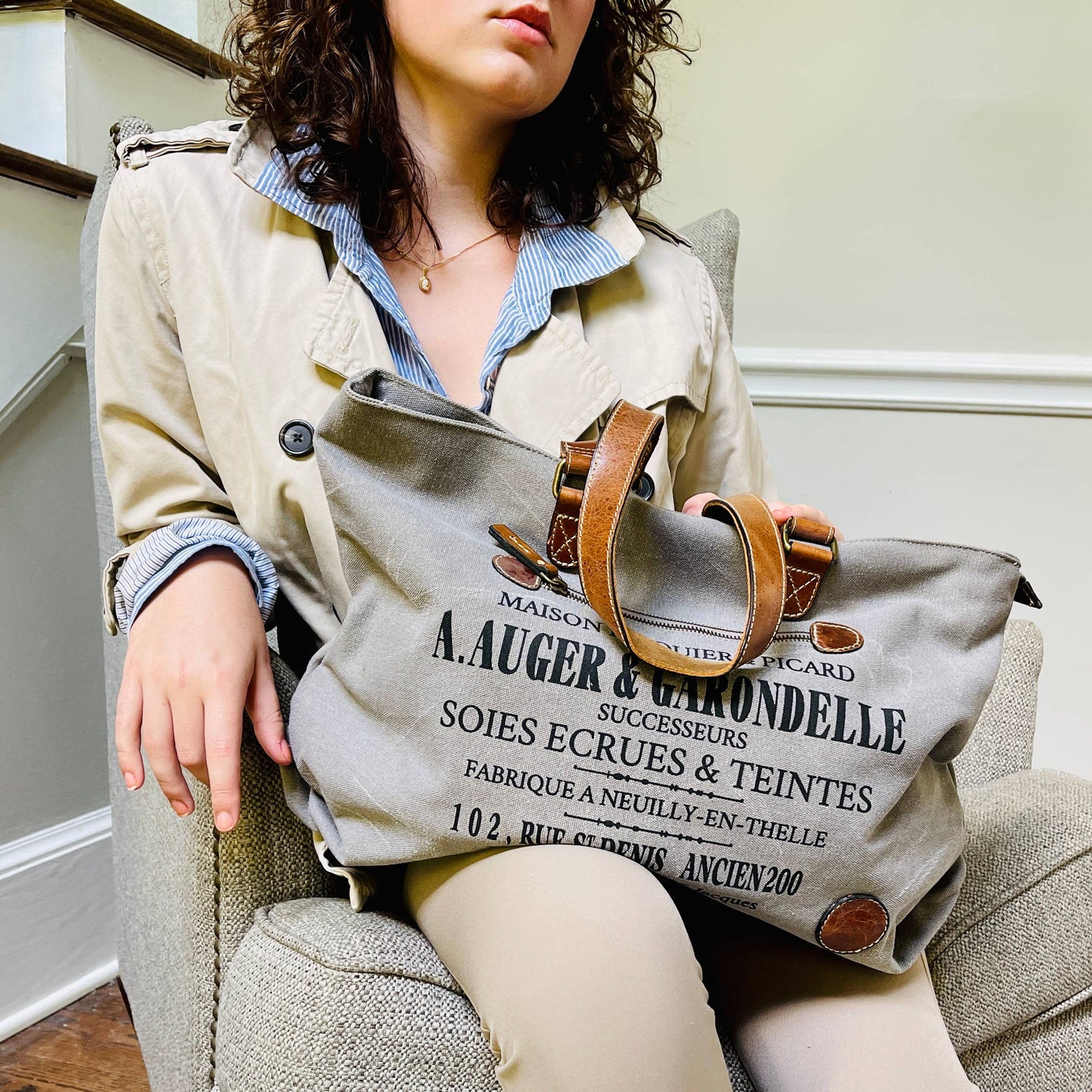 Auger Grey Tote Bag