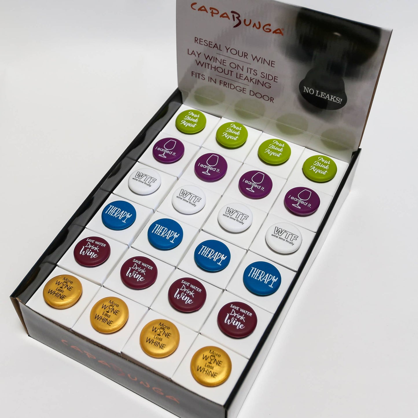 Wine Cap Counter Display | 48 Bestselling Wine Caps