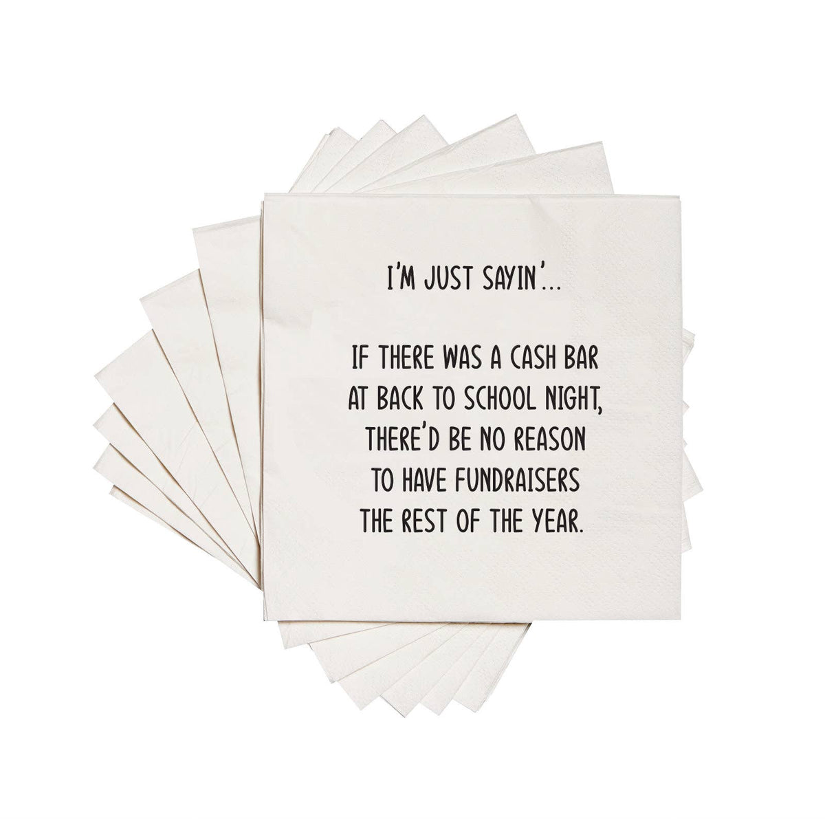 Cocktail Napkins - "Cash Bar…No Fundraisers" - Wh - 20 Pk