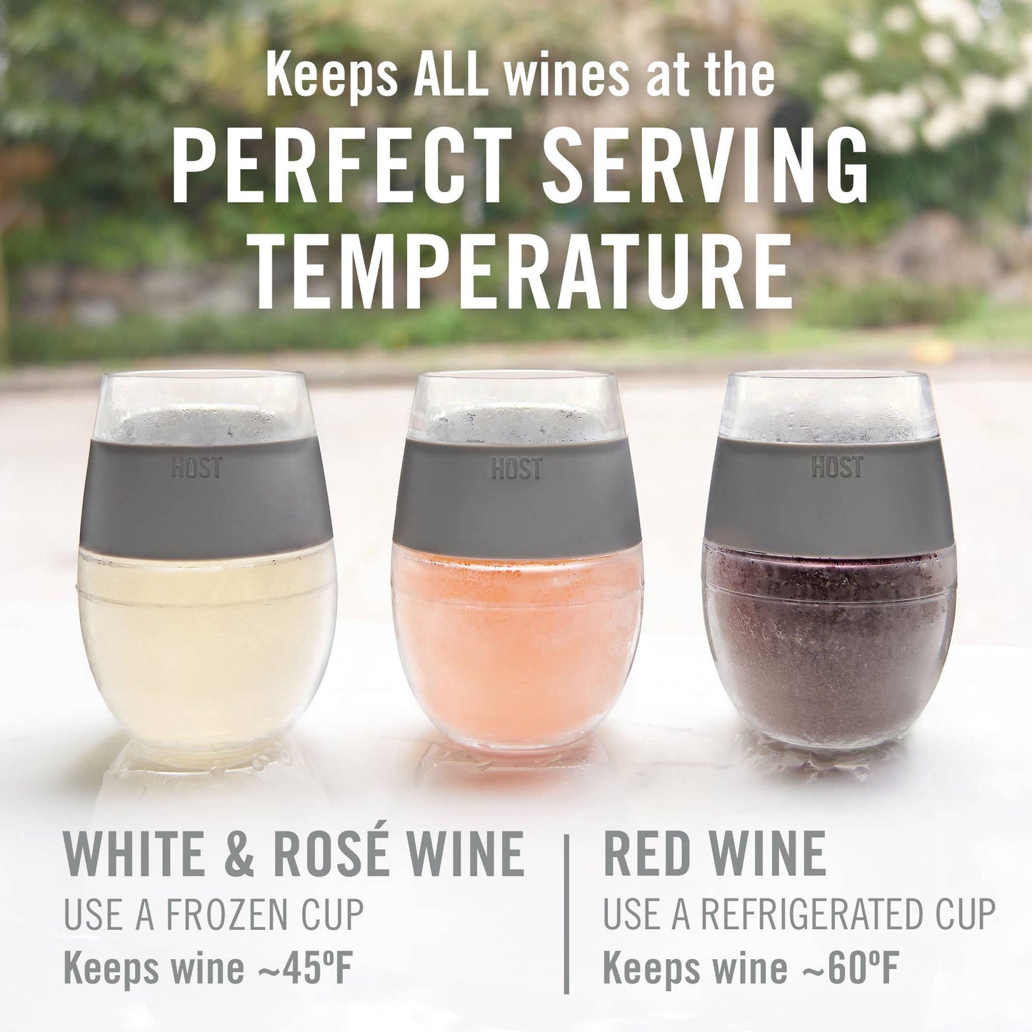 Wine FREEZE™ Cooling Cup Grey 8.5oz