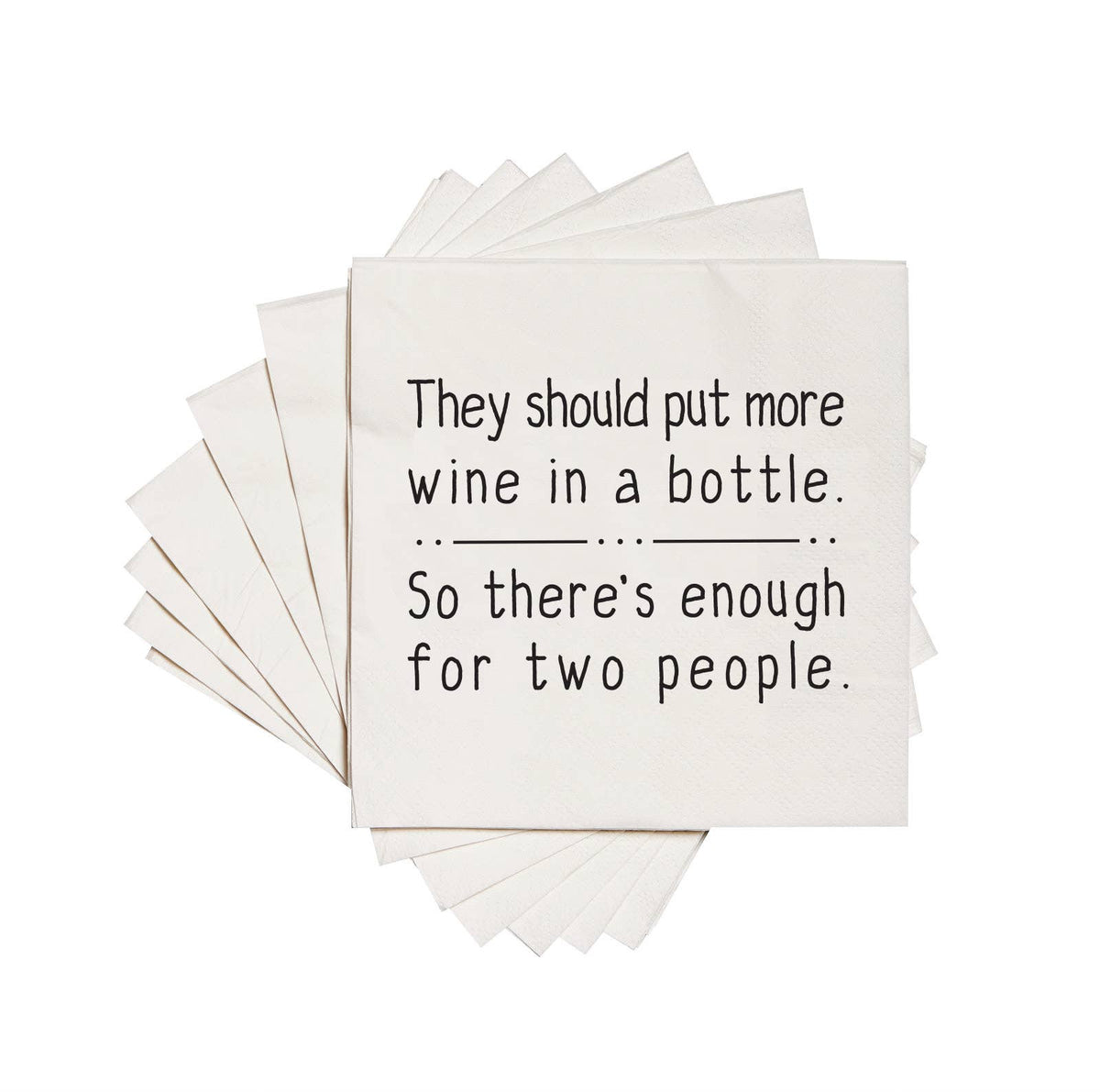 Cocktail Napkins - "More Wine…For Two People" - Wh - 20 Pk